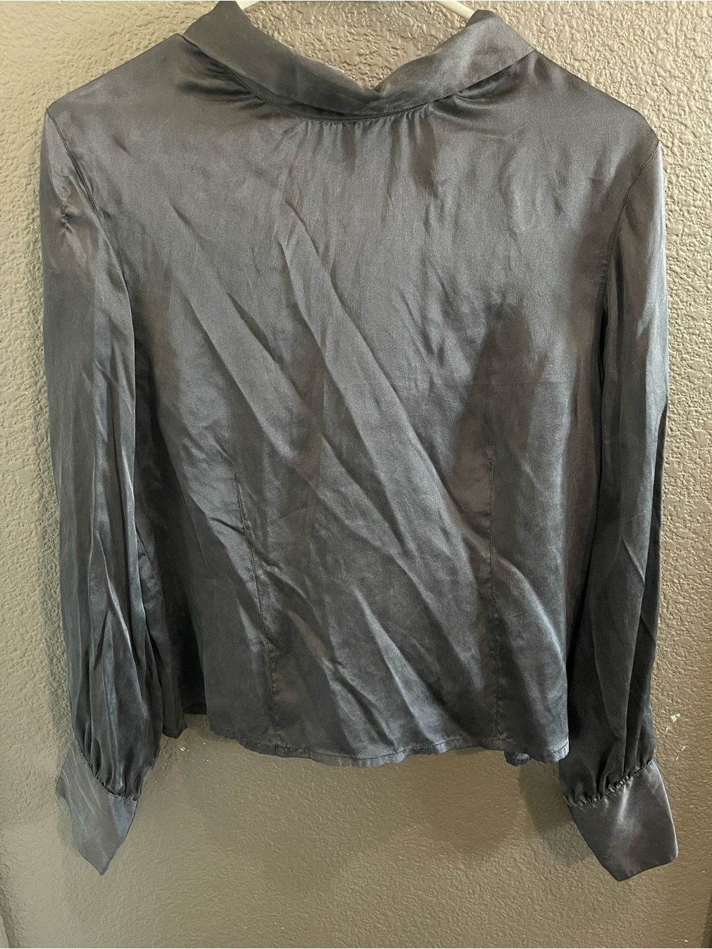 Newport News Shimmery Slate Long-Sleeve Blouse
